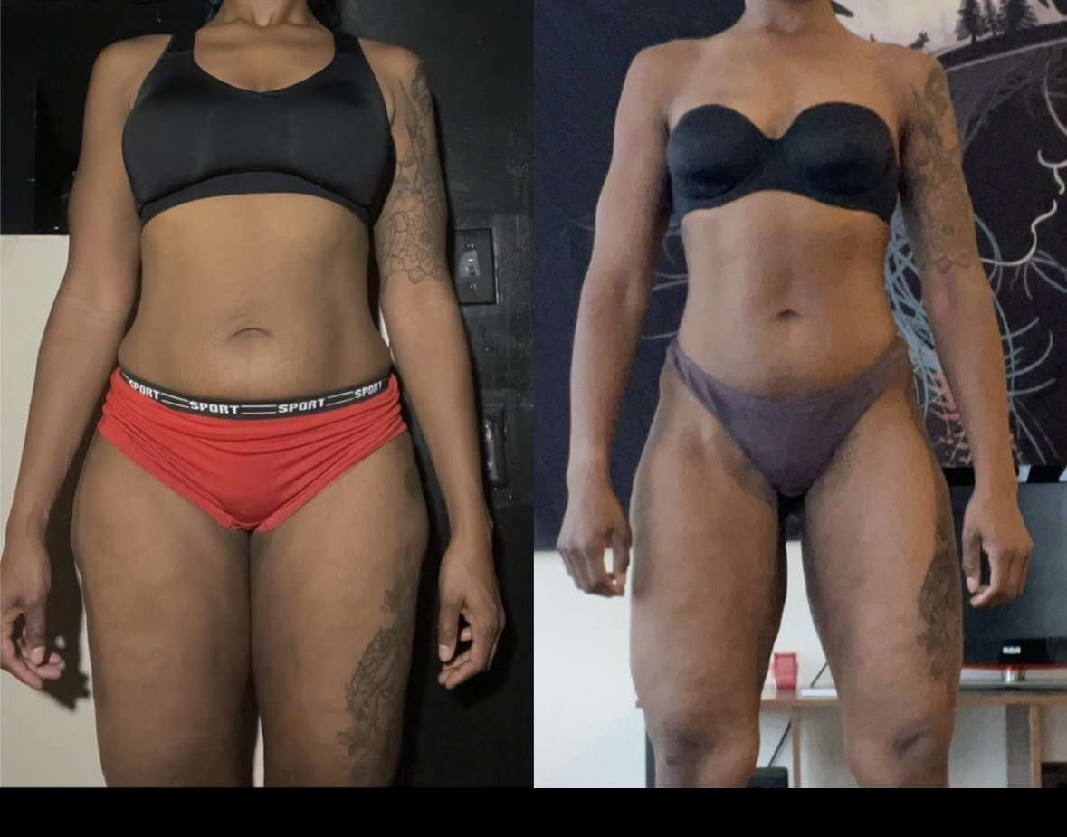 female gaining weight while working out